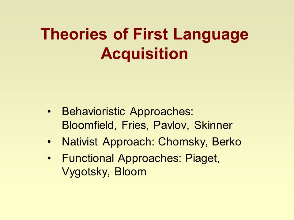 Theories of the early stages of language acquisition
